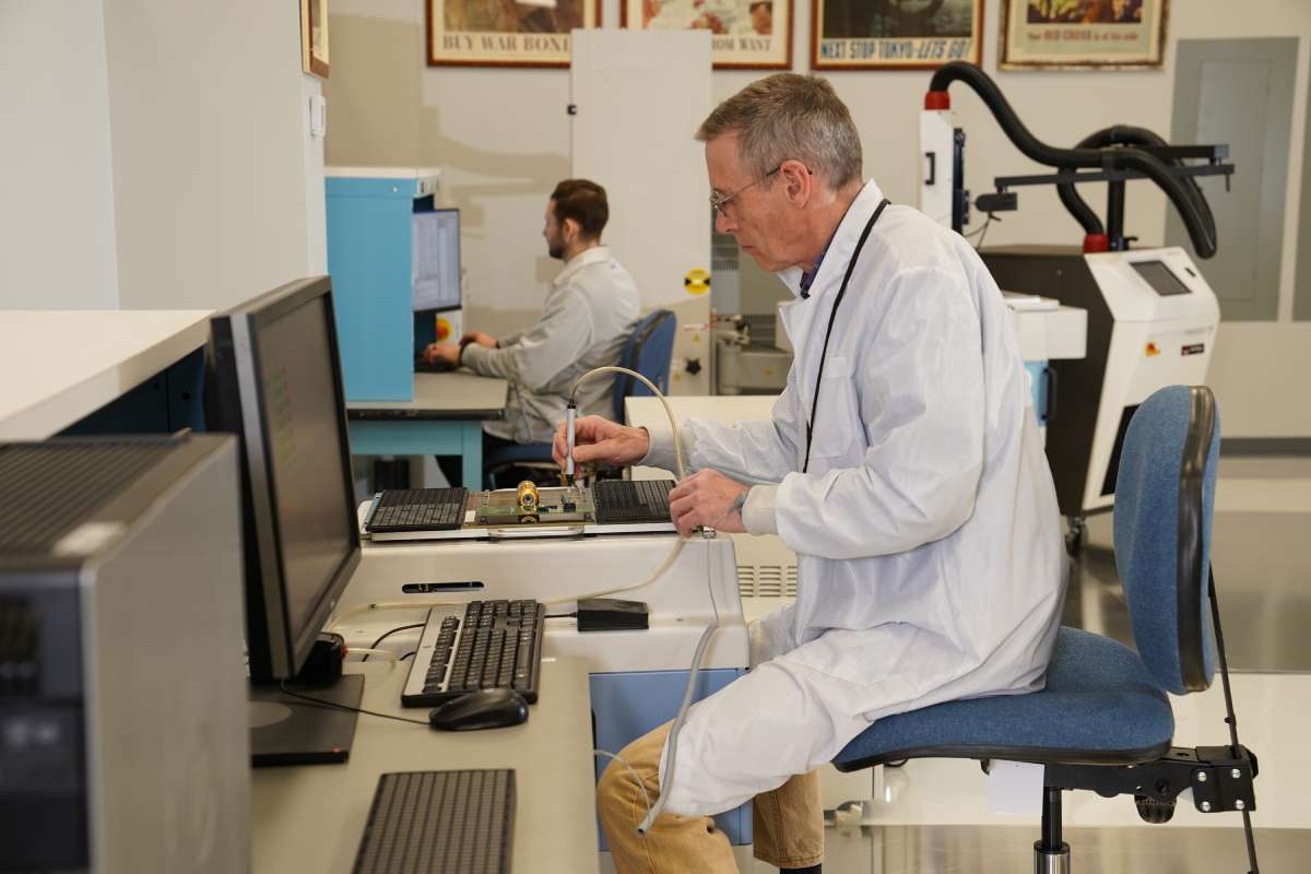 Man performing electrical testing